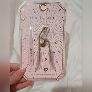 New {Thalia Sodi} Pink Glitter Tweezer & Eyelash Curler Set